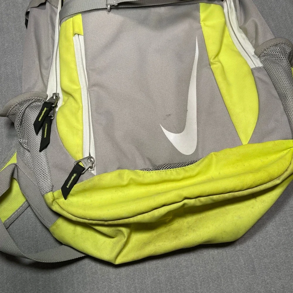 Nike Sport Backpack Gray Neon Yellow Swoosh Bsbl‎ Travel Baseball Cooler Bag